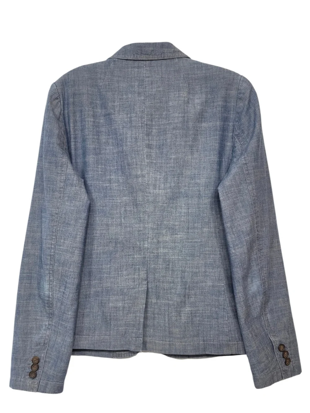 J.Crew Blue Chambray Cotton 2 Button Blazer Jacket Women's Size 8